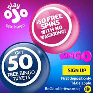 Play OJO Bingo: 50 Free Spins, No Wagering + 50 Bingo Tickets!